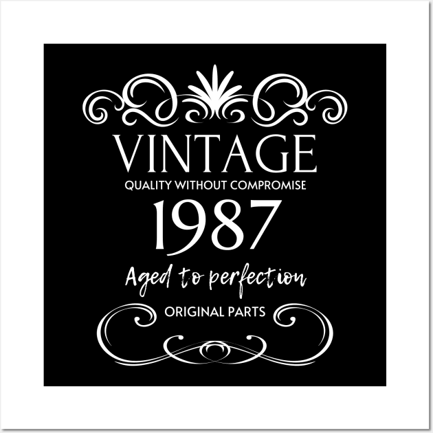 Vintage 1987 - Birthday Gift For Men Wall Art by Fluen